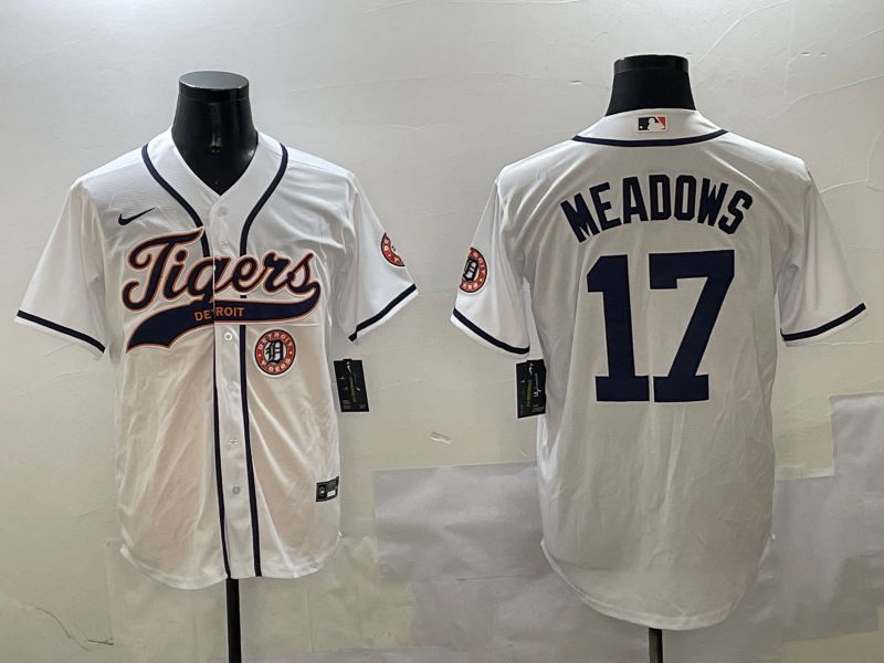 Men Detroit Tigers #17 Meadows White Jointly Name 2025 Nike MLB Jersey style 5->chicago white sox->MLB Jersey
